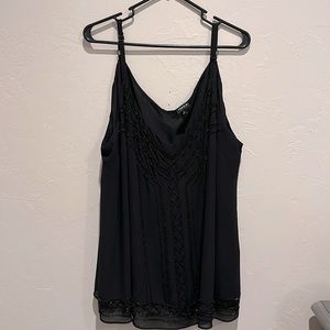 PRICE DROP! Torrid black lined sheer beaded tank top size 4